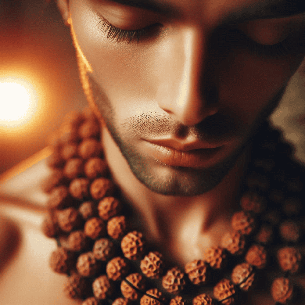 a person wearing Rudraksha 6